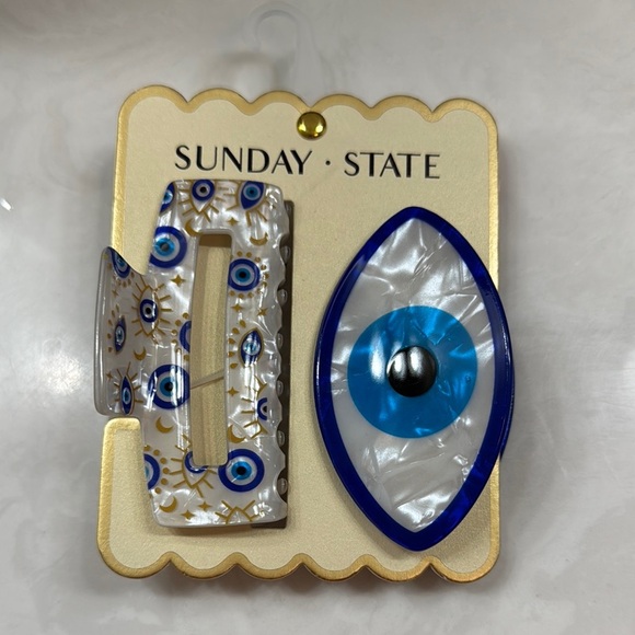 Sunday State Other - Sunday State Evil Eye Hair Clip Set NIP